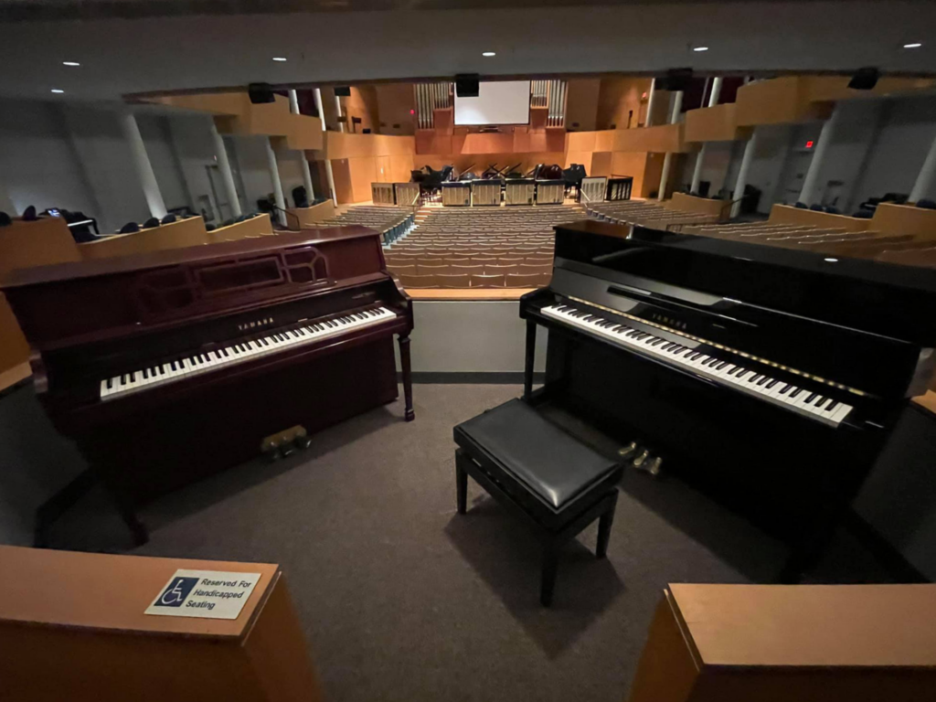 CSU Auditorium View Upright Pianos